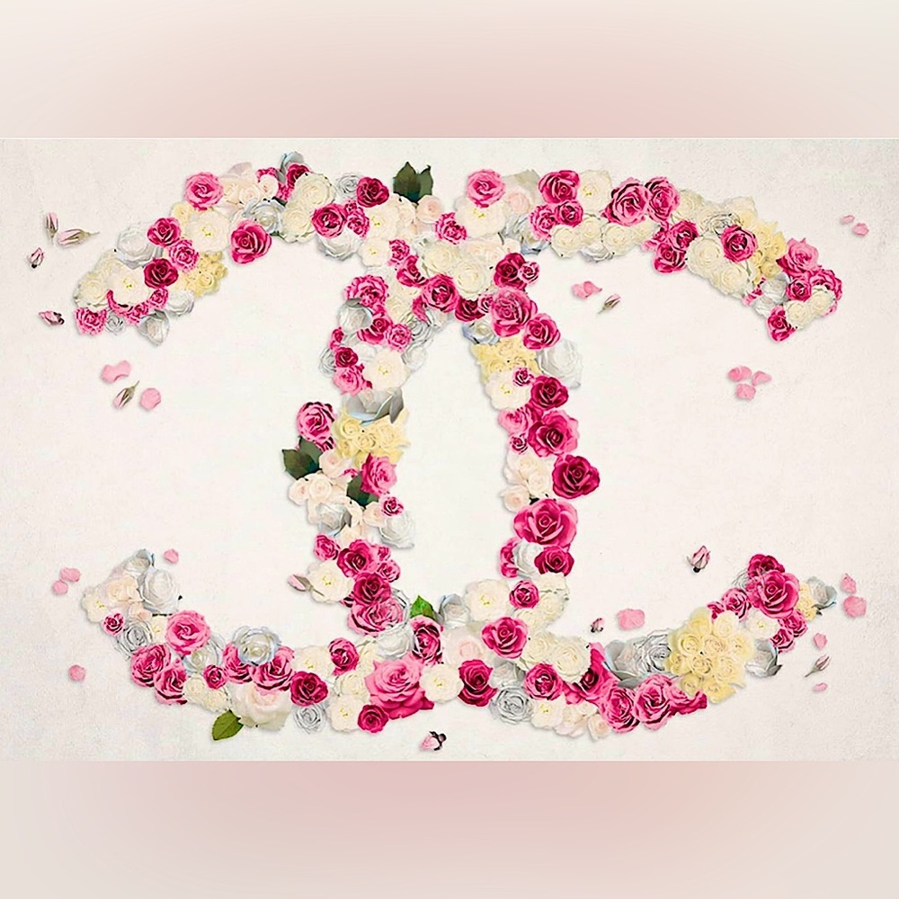 New letters CC luxury designer print picture, modern girl living room home decor